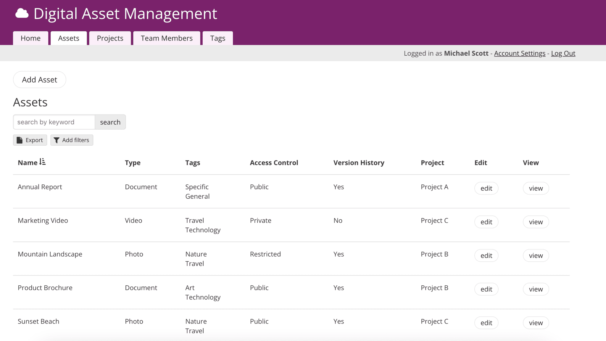 Free Digital Asset and Content Manager App Template | Knack