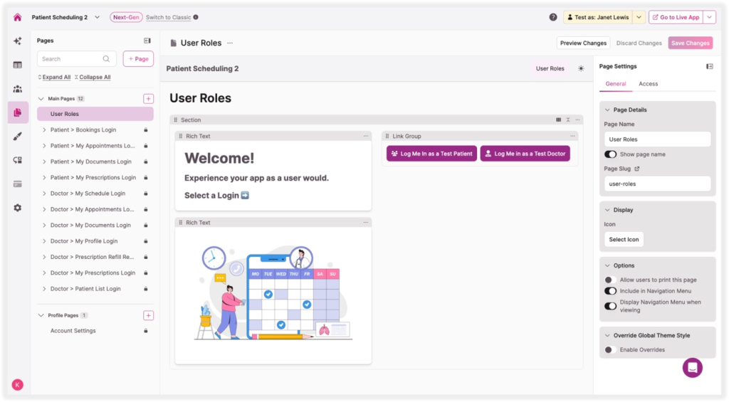 Screenshot Patient Portal Template