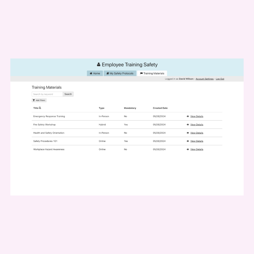 Employee Training Tracker and Safety Template App | Knack