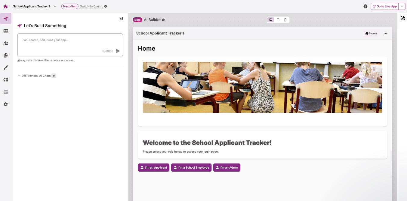 Free Admission Tracker Template App | Knack