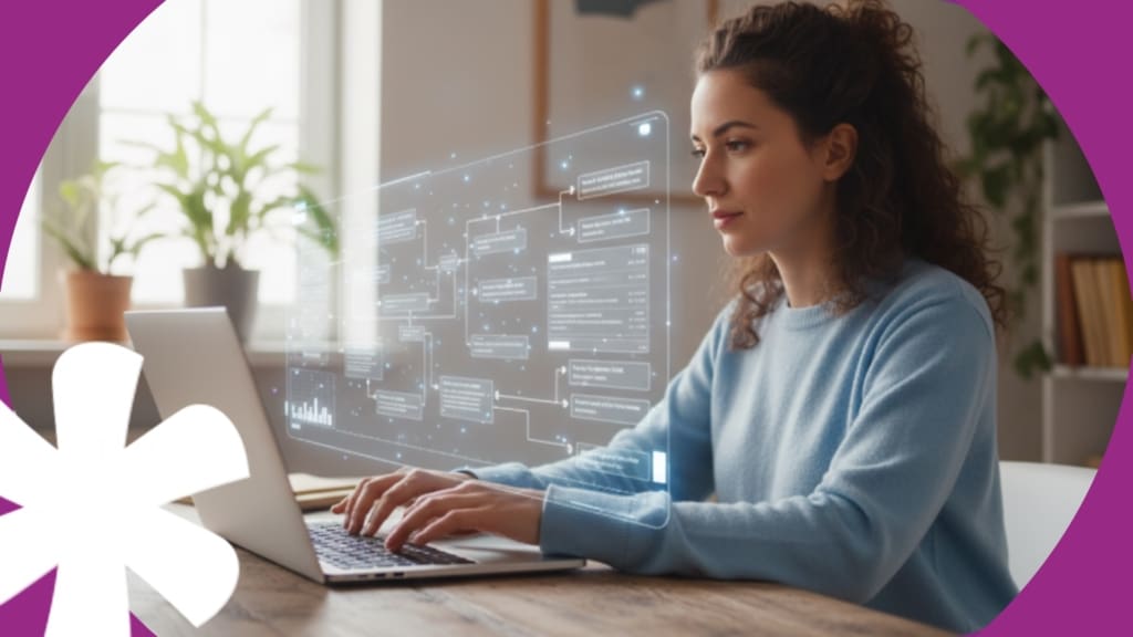 Woman Prompting an AI App