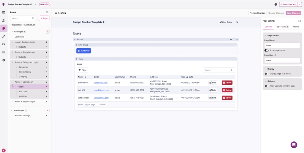 Free Budget Tracker Template AI App | Knack