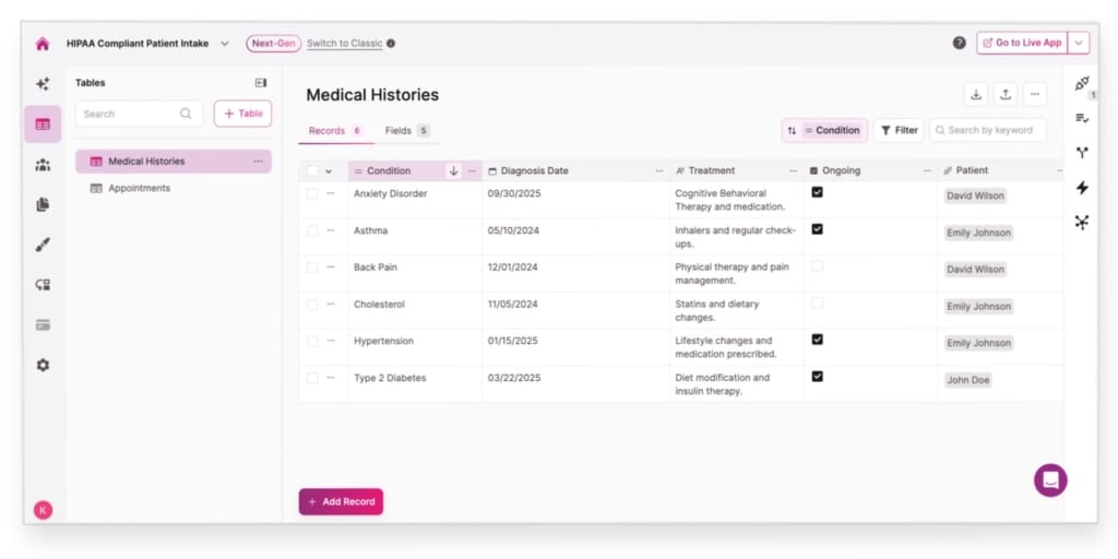Screenshot Patient Intake Form Template Medical Histories