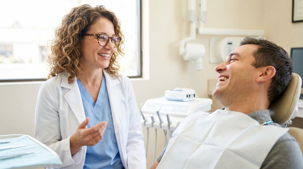 A Dentist Talking to Her Patient