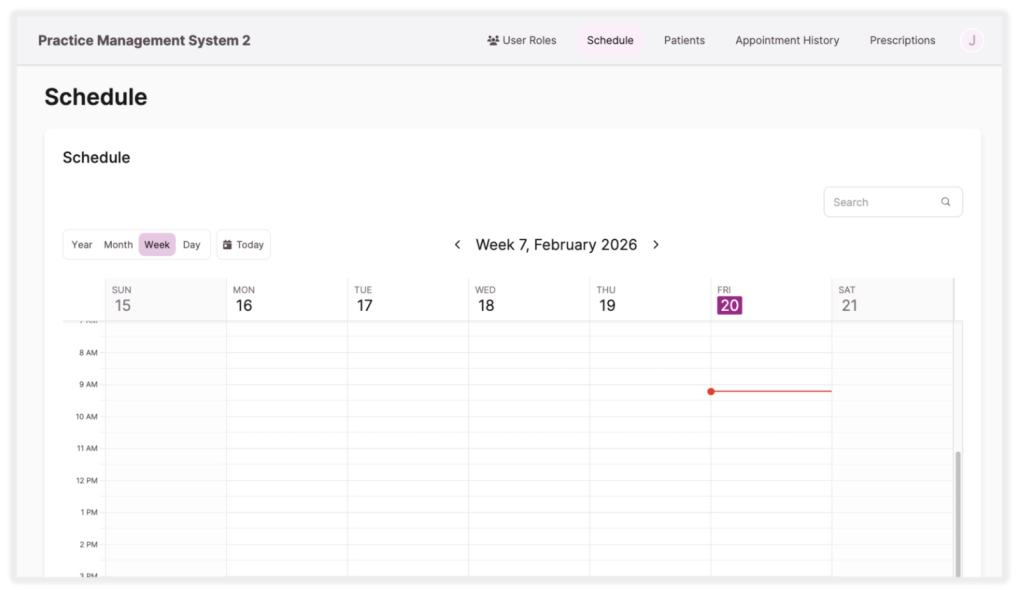 Medical Practice Management Template Screenshot Schedule