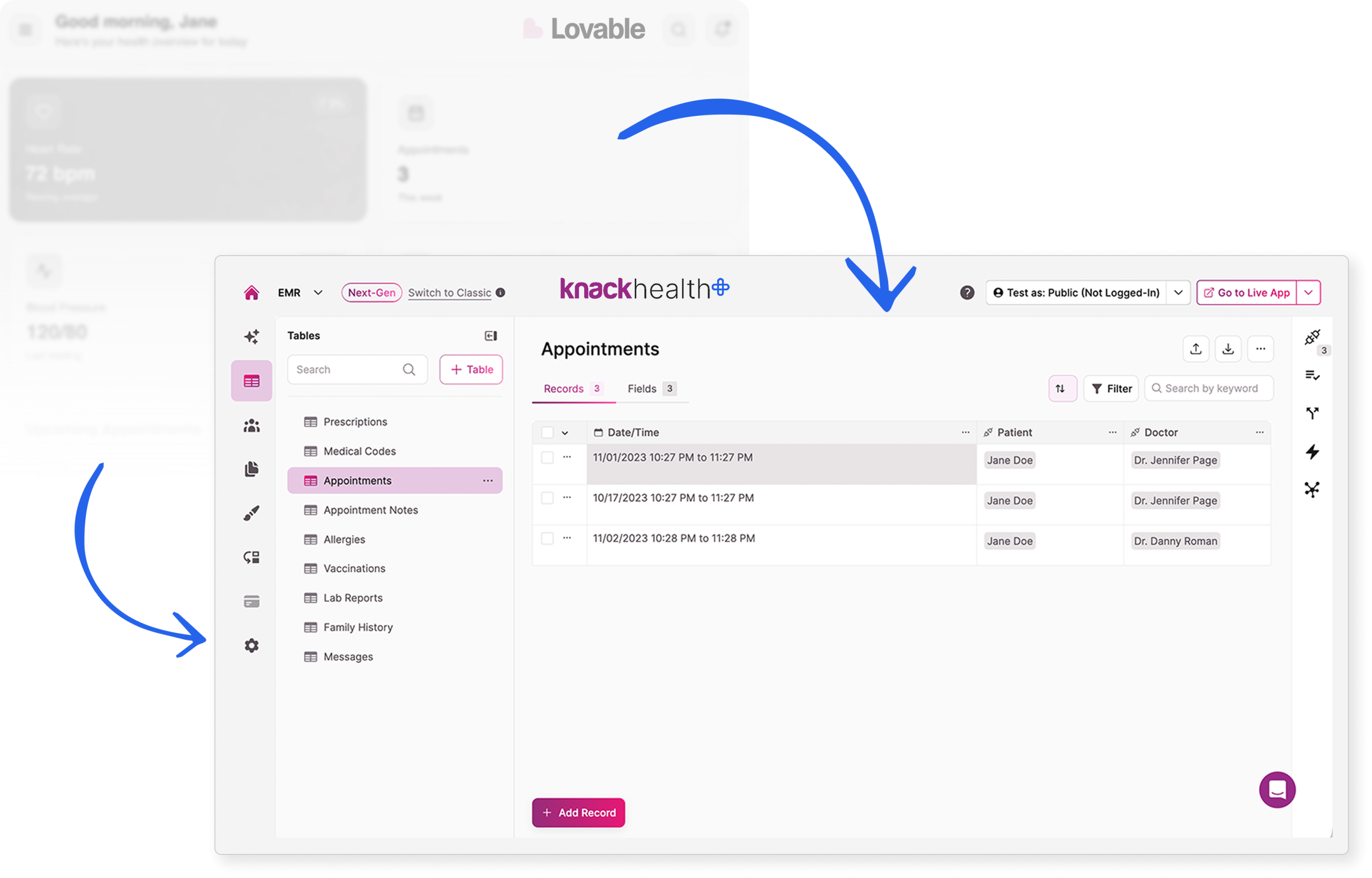 migrate from lovable to knack