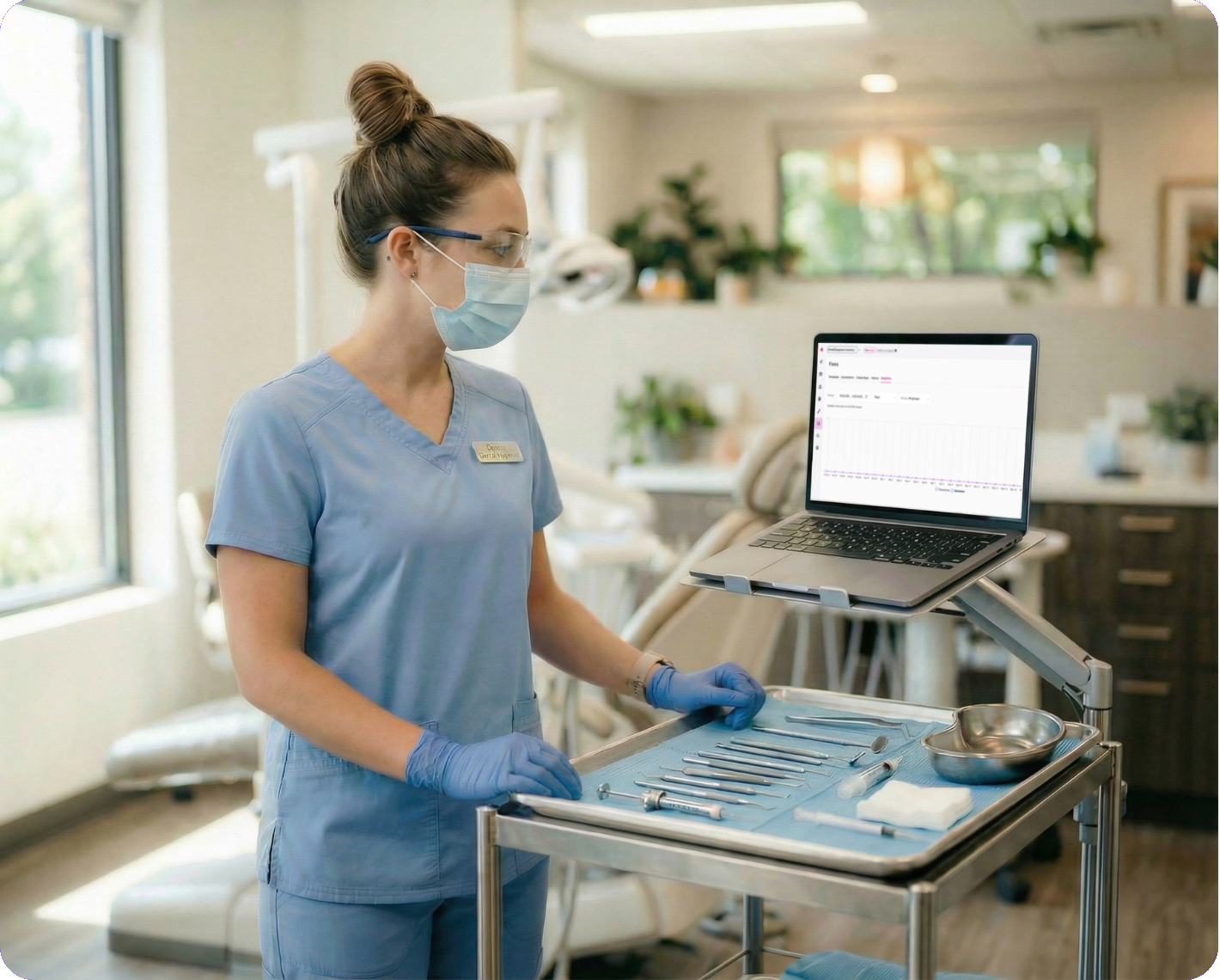 Dental Hygienist Doing Inventory Management
