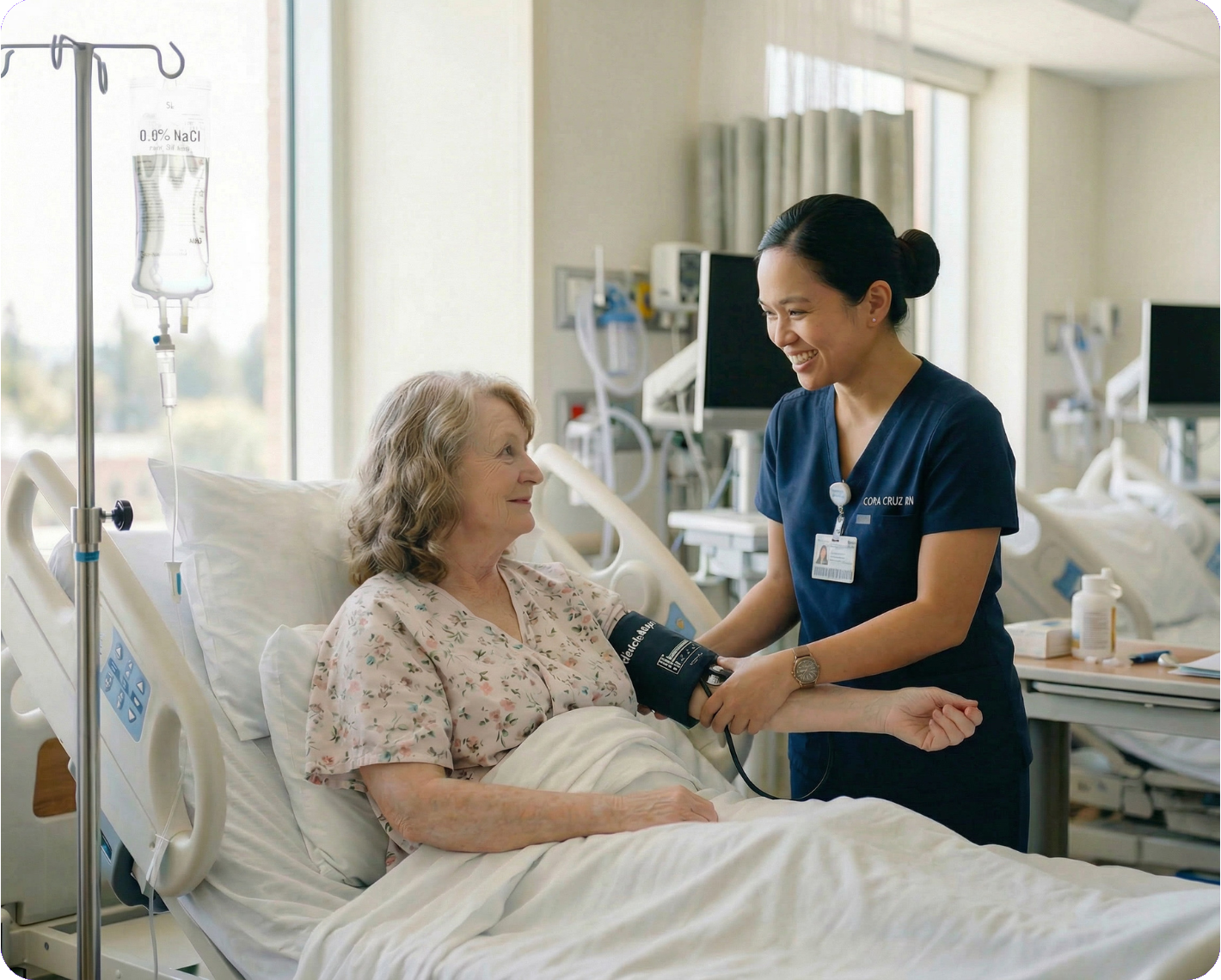 Nurse Taking a Patient's Blood Pressure