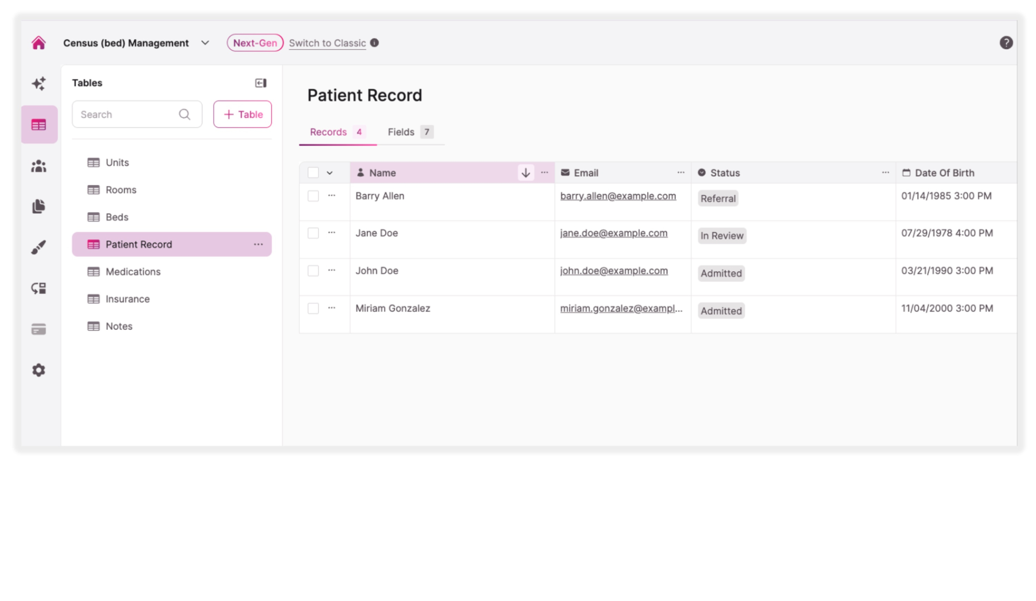 Census Bed Management Software (HIPAA-Ready) | Knack Health