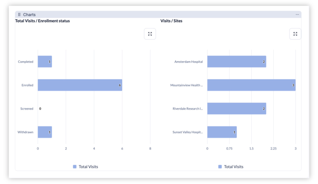 Clinical Trials Template Screenshot - Charts