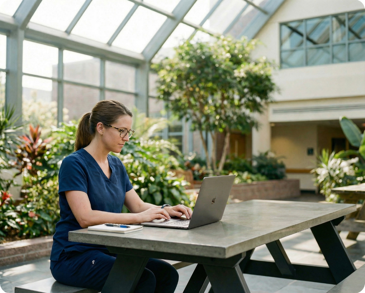 Medical Professional Using AI-Powered Medical Sofware