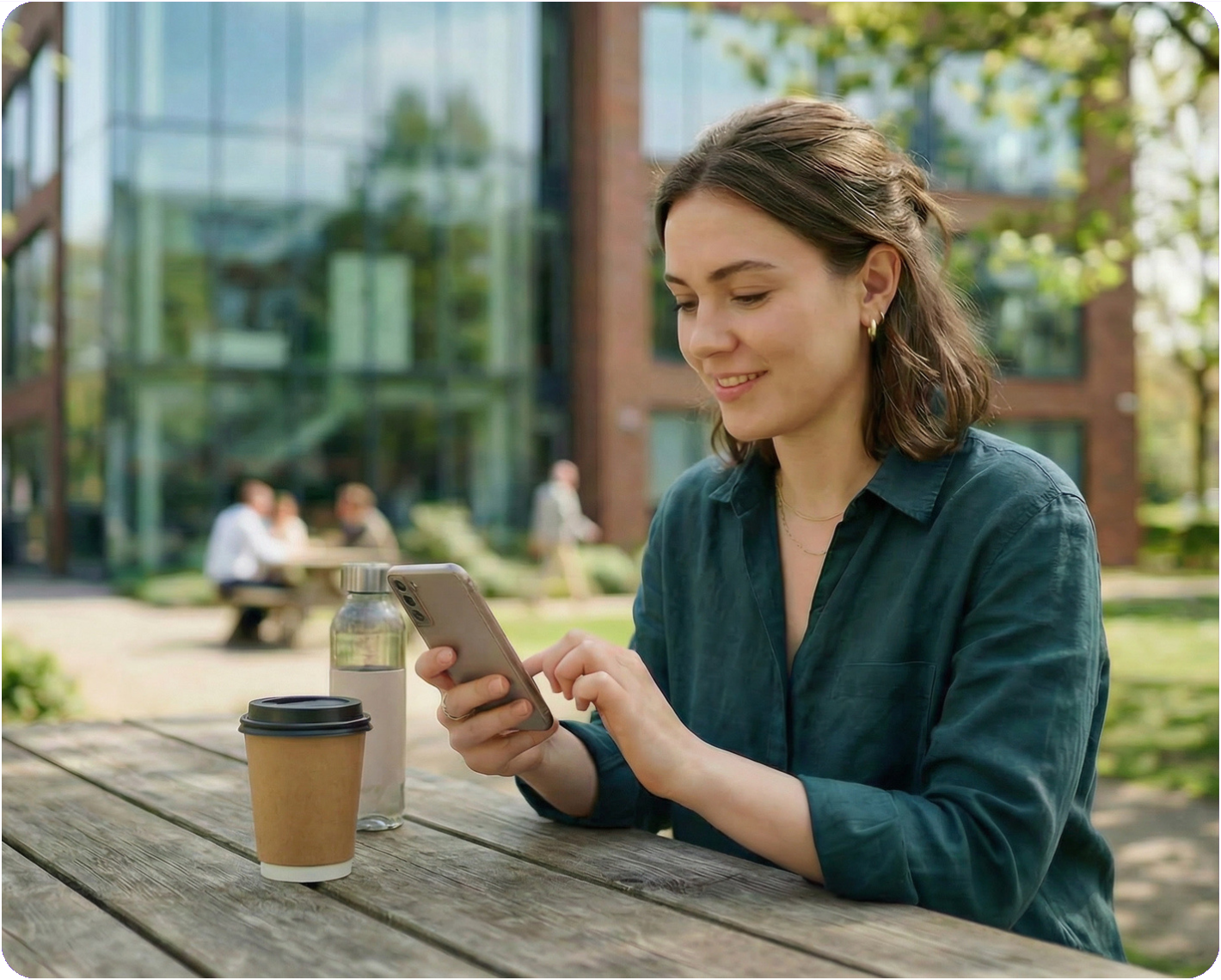 Woman Using Patient Portal on Her Phone