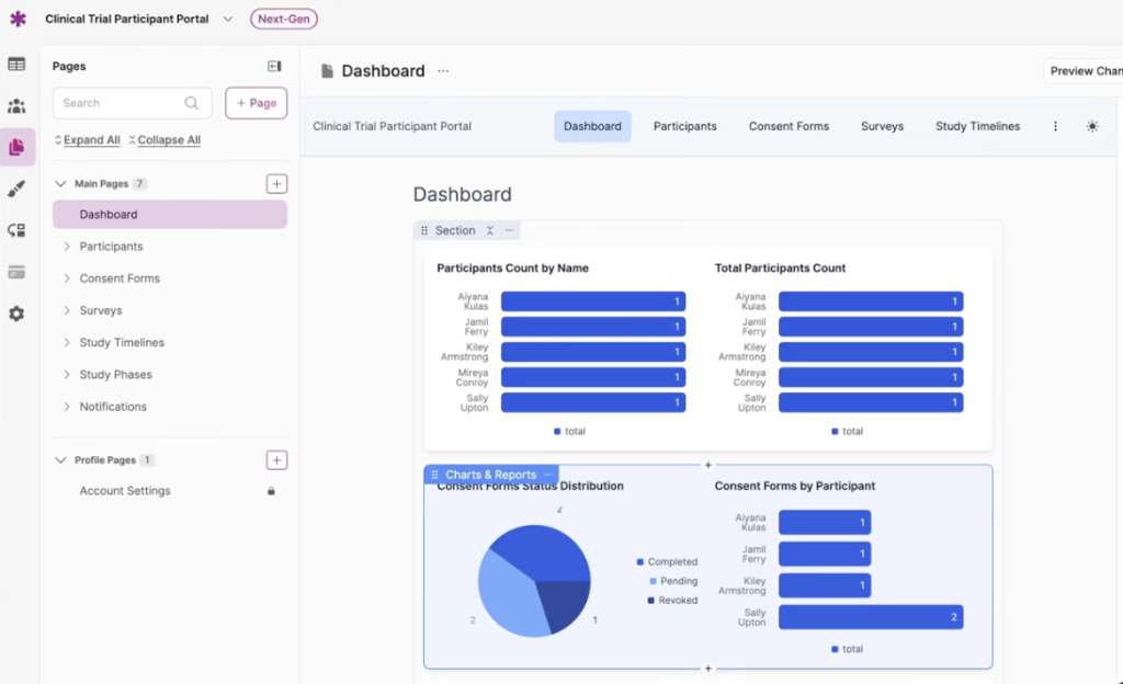 Clinical Trial Project Management App Screenshot