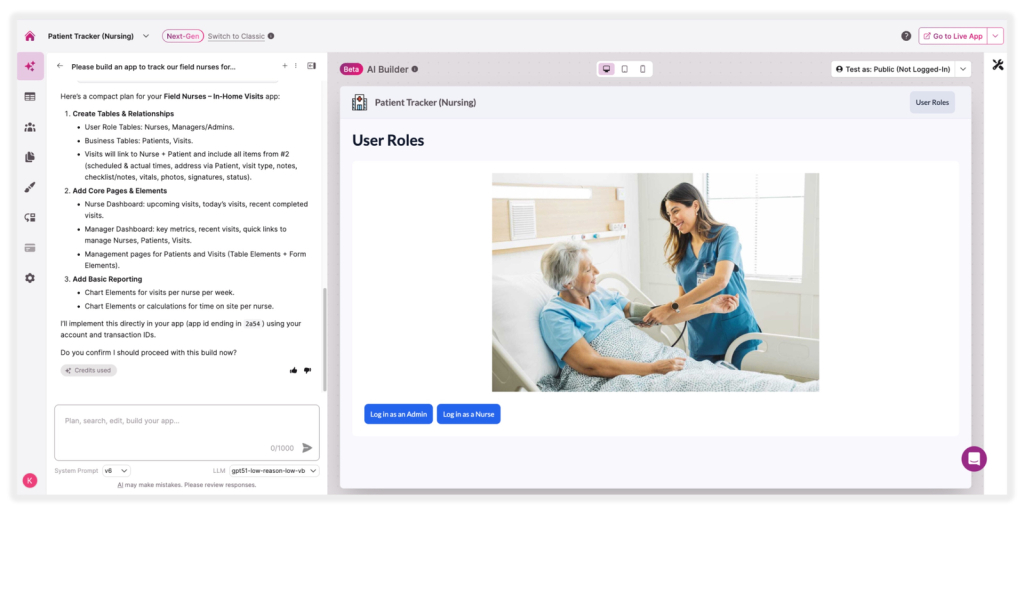 Nursing Patient Tracker App Template User Roles