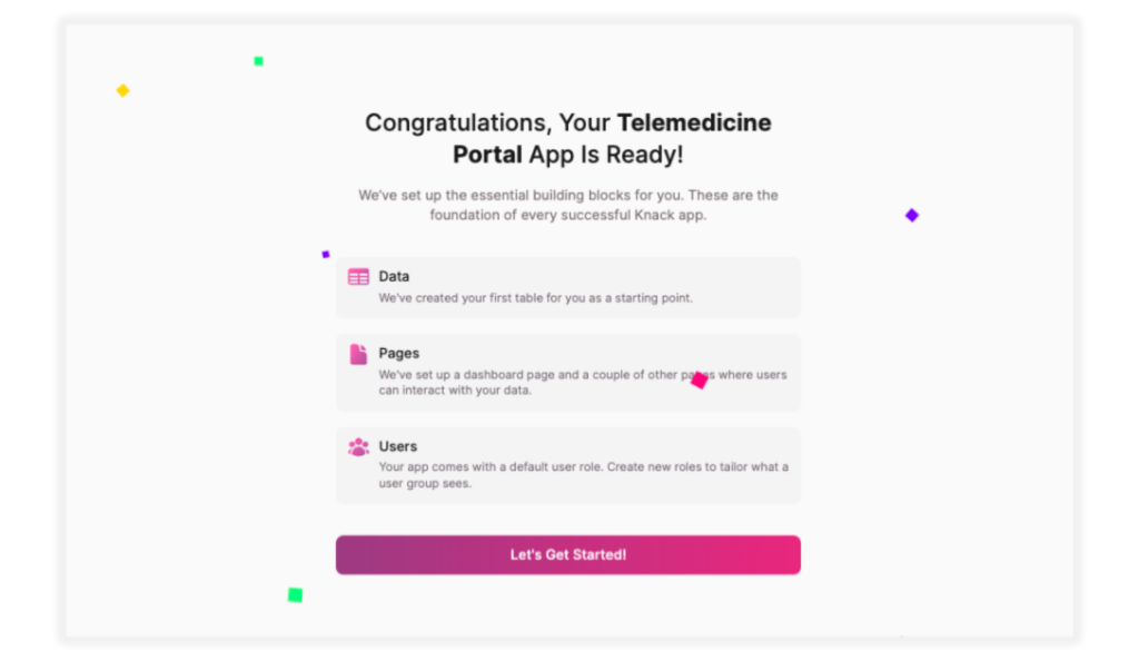 Telemedicine App Portal Screenshot Get Started