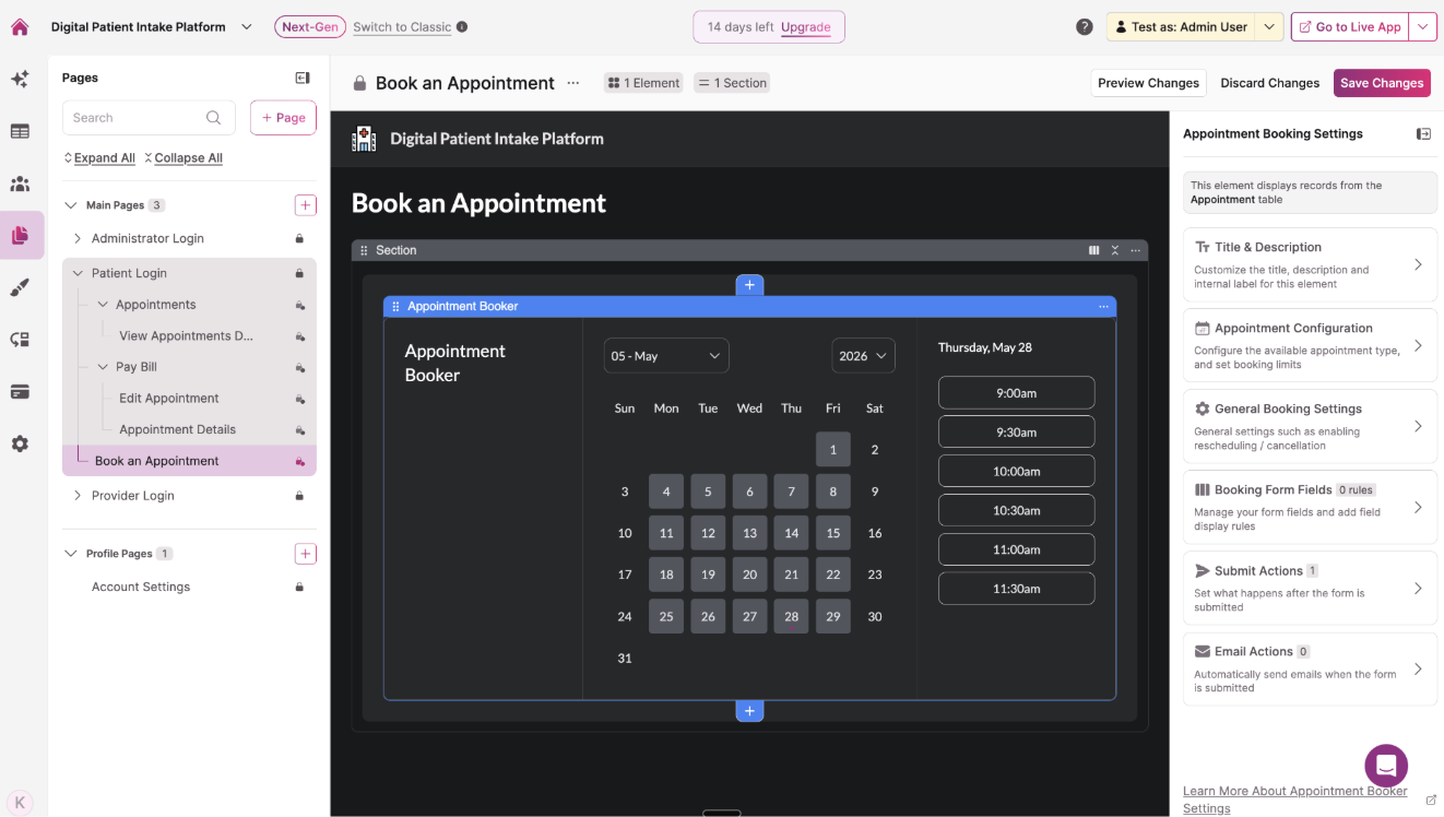 Scheduling app
