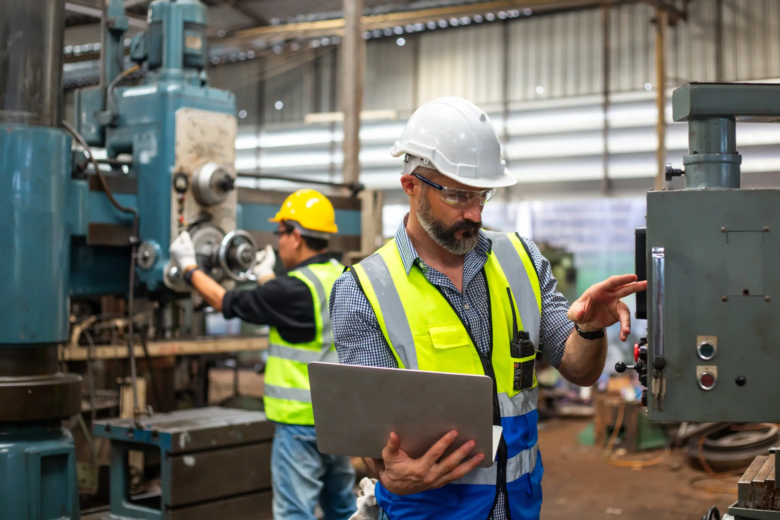 Man working in manufacturing working with no code software