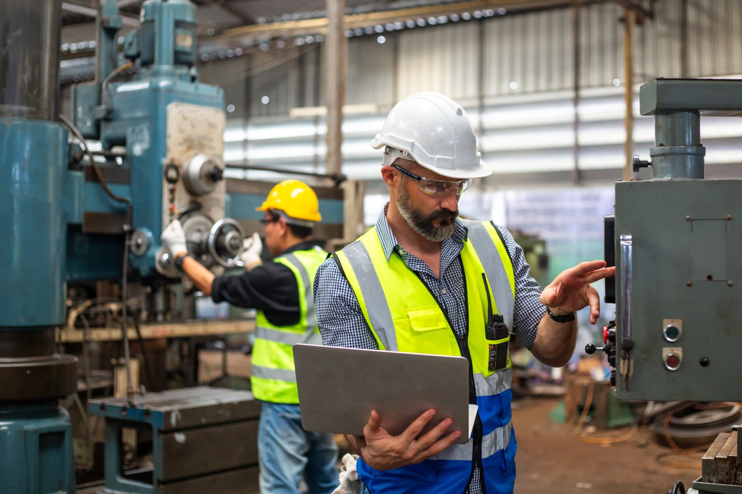 Man working in manufacturing working with no code software