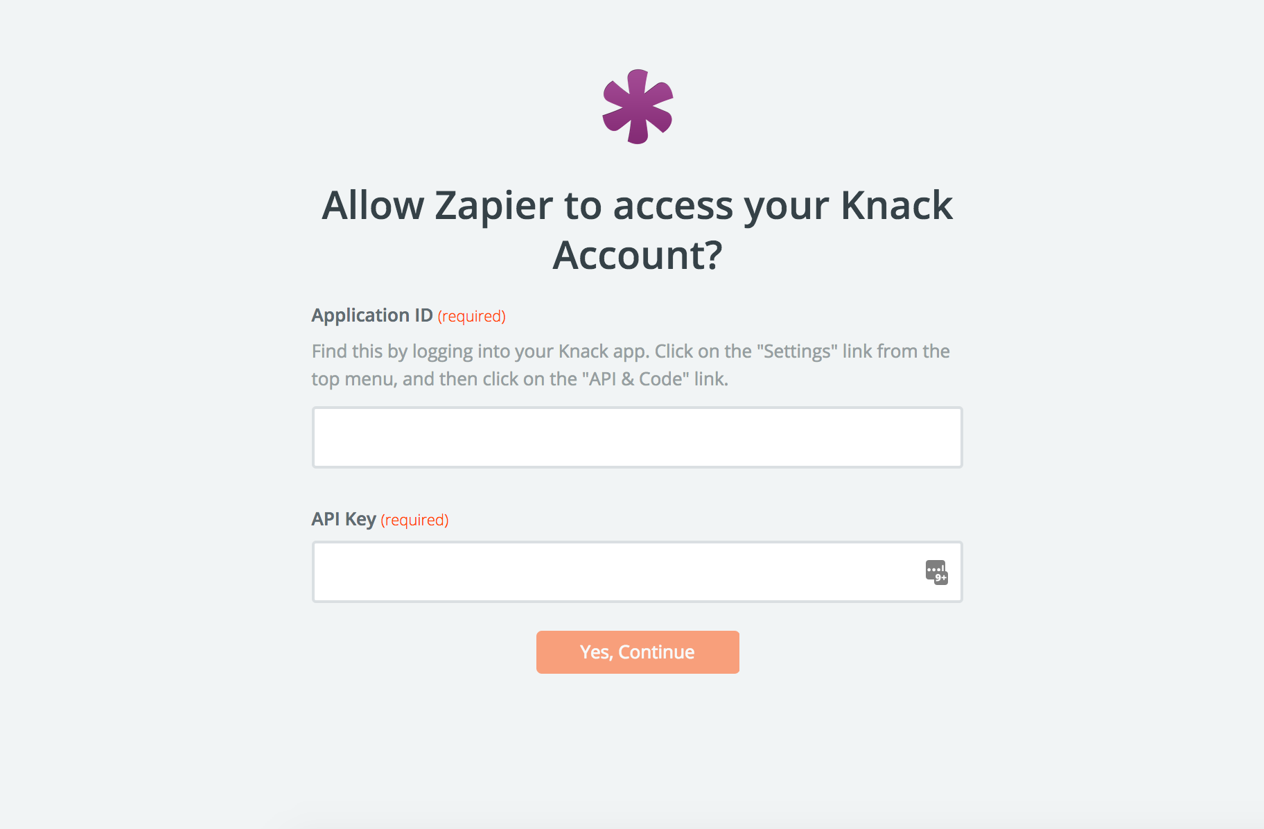 Now you'll see your Knack account connected to Zapier.