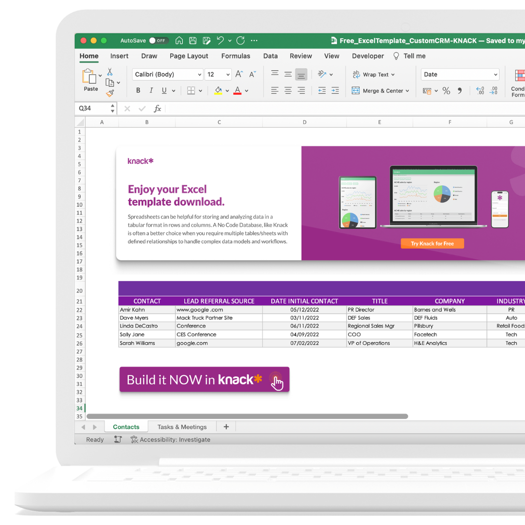 custom crm spreadsheet template