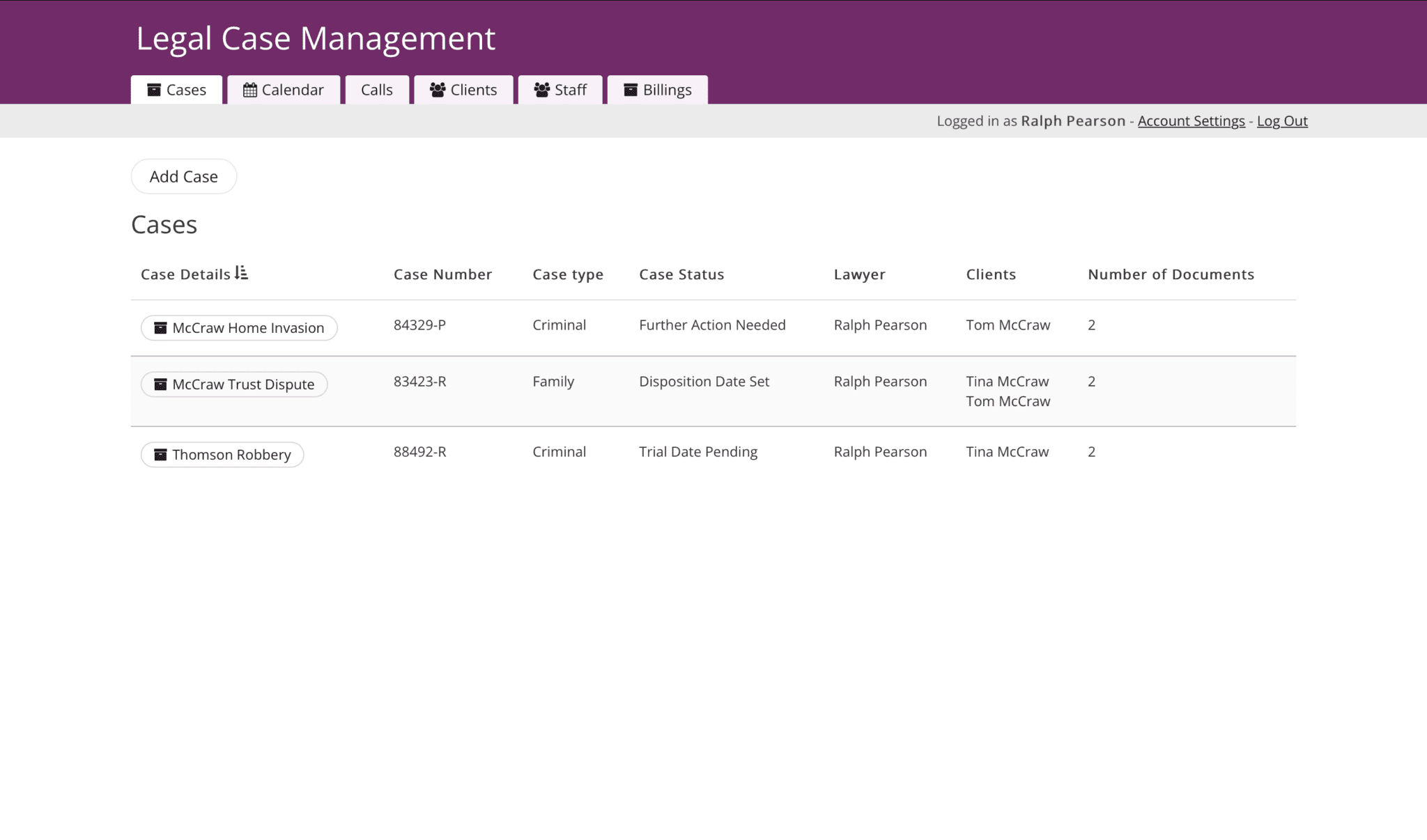 Free Legal Case Management Template App | Knack