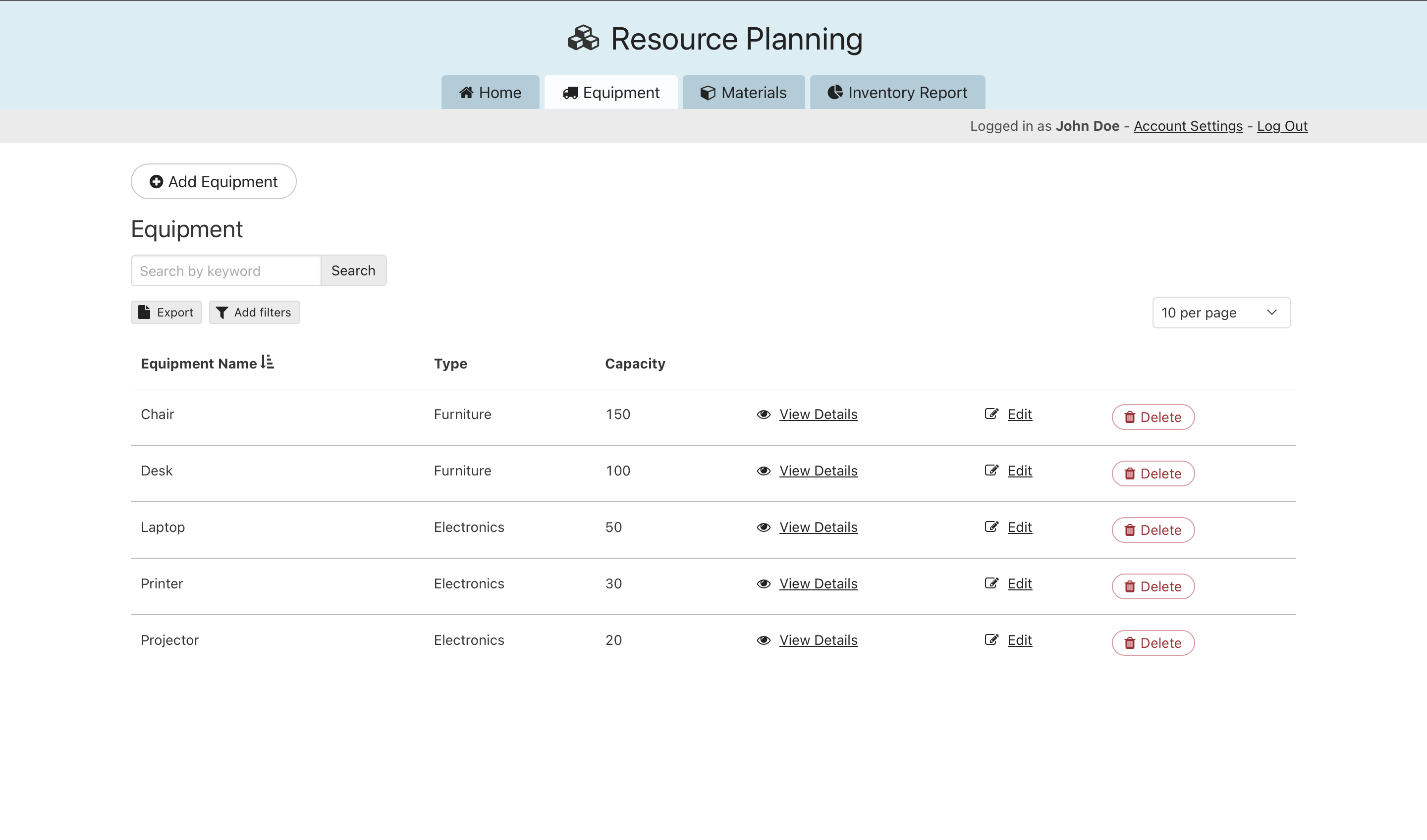 Free Resource Planning App Template | Knack